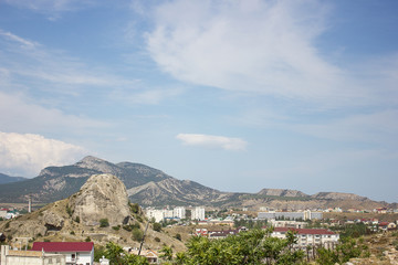 Obraz premium View of the City in the Crimean mountains