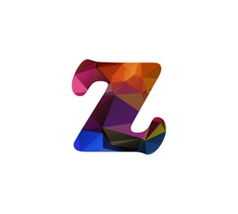 z colorful letters triangular