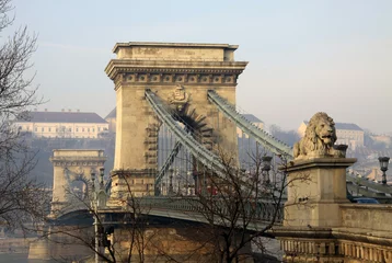 Foto op Plexiglas Kettingbrug View on Szechenyi Chain Bridge and Buda