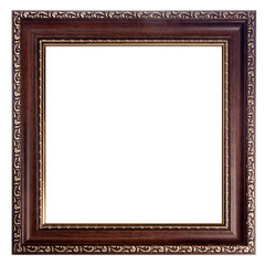 Vintage decorated wood empty frame.