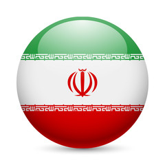 Fototapeta premium Round glossy icon of Iran
