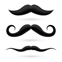 A set of three moustache