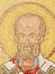 Architectural detail of mosaic depicting Saint Nicholas