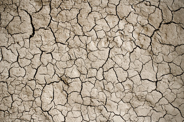 Dry cracked earth background, clay desert texture