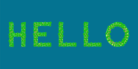 hello text tropical island