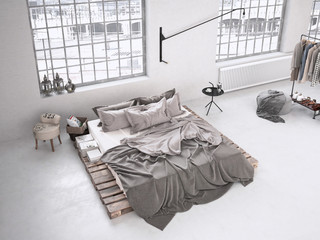 schlafzimmer in einem designer loft