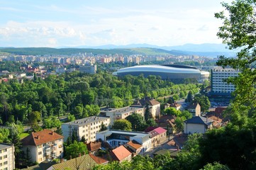 Fototapeta na wymiar Aerial view of Cluj Napoca, Romania