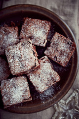 Christmas brownies with nuts and dried cranberries
