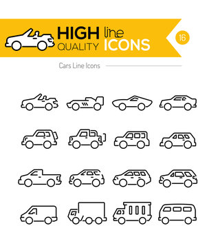 Cars line Icons