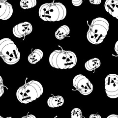 White Halloween pumpkin pattern