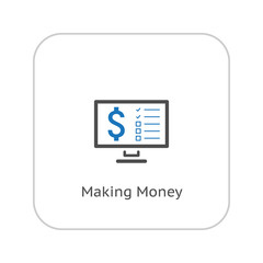 Making Money Icon. Business Concept. Flat Design.