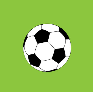Ballon de foot sur fond vert