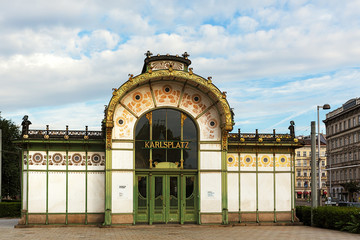 Naklejka premium Vienna, Otto-Wagner-Pavillon, Karlsplatz