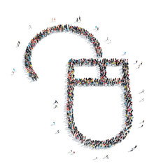 people  shape  computer mouse isolated