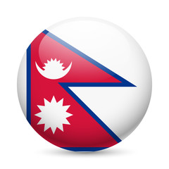 Obraz premium Round glossy icon of Nepal