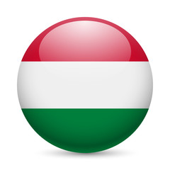 Round glossy icon of Hungary