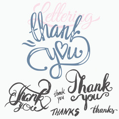 'thank you' hand lettering - handmade calligraphy