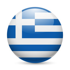 Round glossy icon of Greece