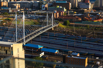 Nelson Mandela bridge- Johannesburg. A picture of the Nelson Mandela bridge in Johannesburg that runs in the city centre.