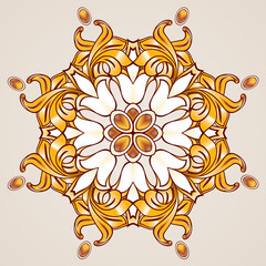 Floral pattern in golden shades
