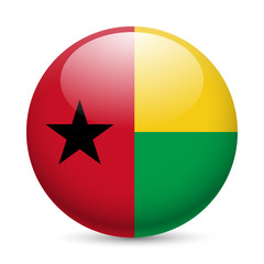 Fototapeta premium Round glossy icon of Guinea-Bissau
