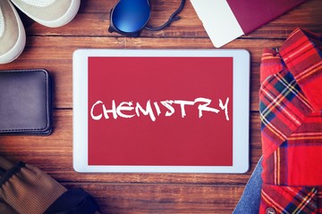Chemistry against red background