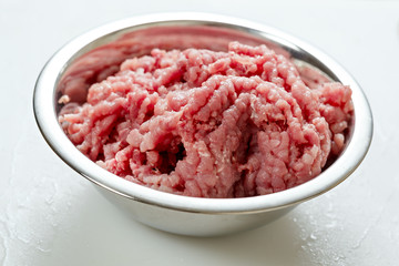minced meat in a metal cup