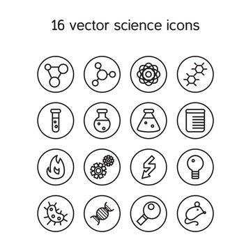 Science set icons