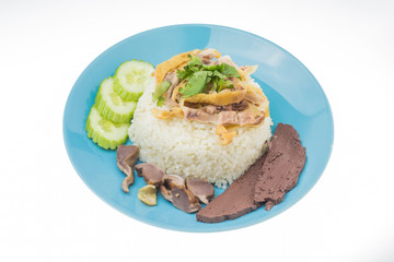 Thai food fast food, Steam Chicken with Rice