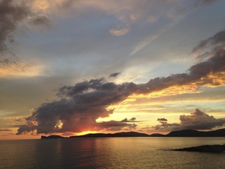sunset at capo caccia, alghero, sardinia, italy