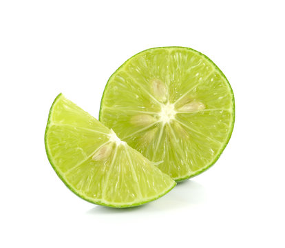 lemon, lime isolated on white