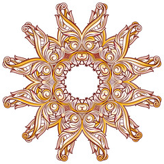 Ornate floral pattern on white