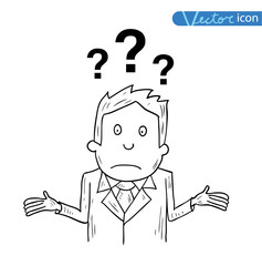 Businessman confused, vector illustration.