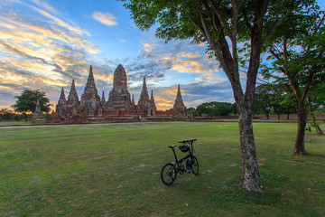 Fototapeta premium Old Temple wat Chaiwatthanaram of Ayutthaya Province (Ayutthaya Historical Park) Asia Thailand
