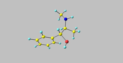 Ephedrine molecule isolated on grey
