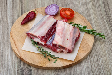 Raw beef ribs