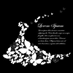 Wedding dress. Butterflies design.