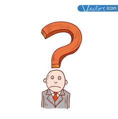 Businessman confused, vector illustration.
