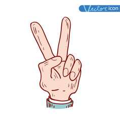 victory hand icon, vector illustration.