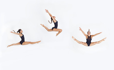 Fototapeta premium Gymnast woman white concept