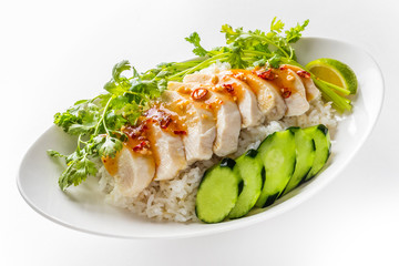シンガポール・マレーシア・タイ風チキンライス Hainanese chicken rice