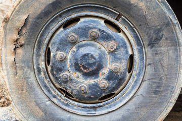 Wheels of road roller