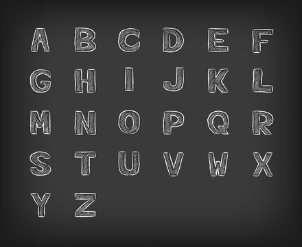 Chalk Blackboard Font Vector
