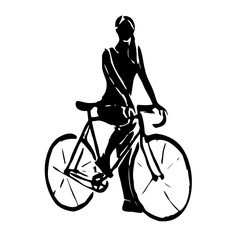 Fototapeta na wymiar silhouette grunge cyclist