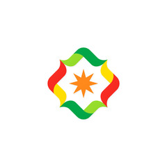 circle colorful star decoration logo