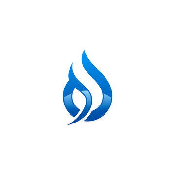 water drop abstract blue vector logo