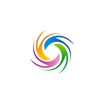 Abstract Circle Spin Colorful Vector Logo