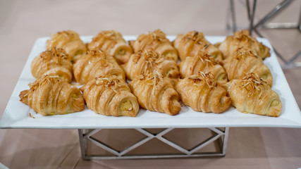 fresh croissants with toasted coconut for breakfast