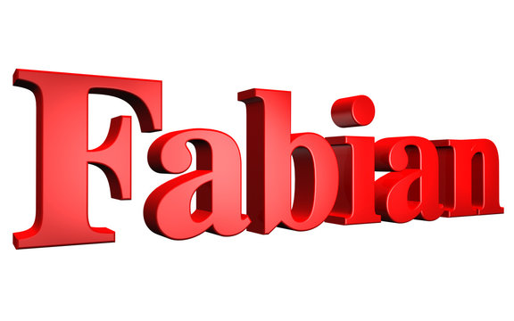 3D Fabian text on white background