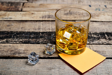 Scotch on wooden background